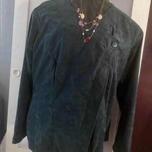 N_ Forest Green Felt Blazer/Bolero Buttoned Large